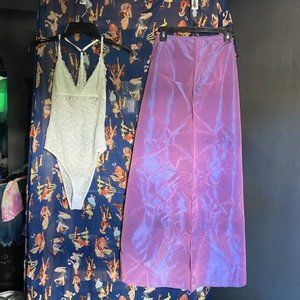 Long full-length gown skirt.